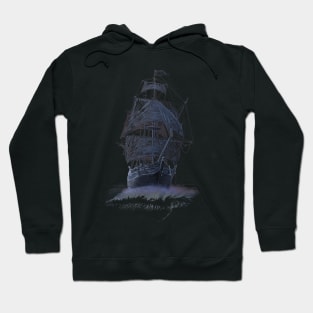 Ghost Pirate Ship at Night Hoodie